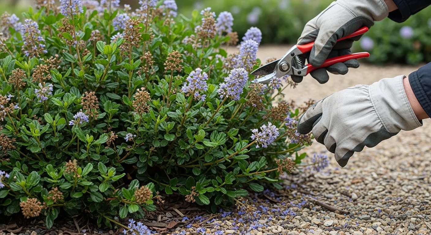 Céanothe, lilas de Californie, arbuste couvert de grappes de fleurs bleues au printemps